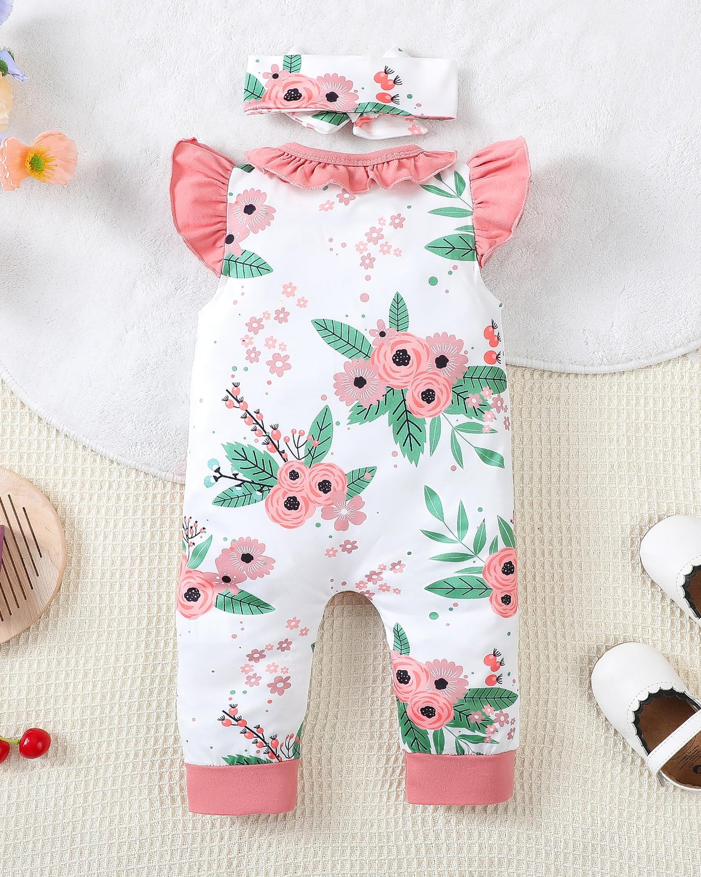 Mioglrie Newborn Baby Girl Clothes One Piece Jumpsuits Clothes Short Sleeve Rompers Summer Clothes for Baby