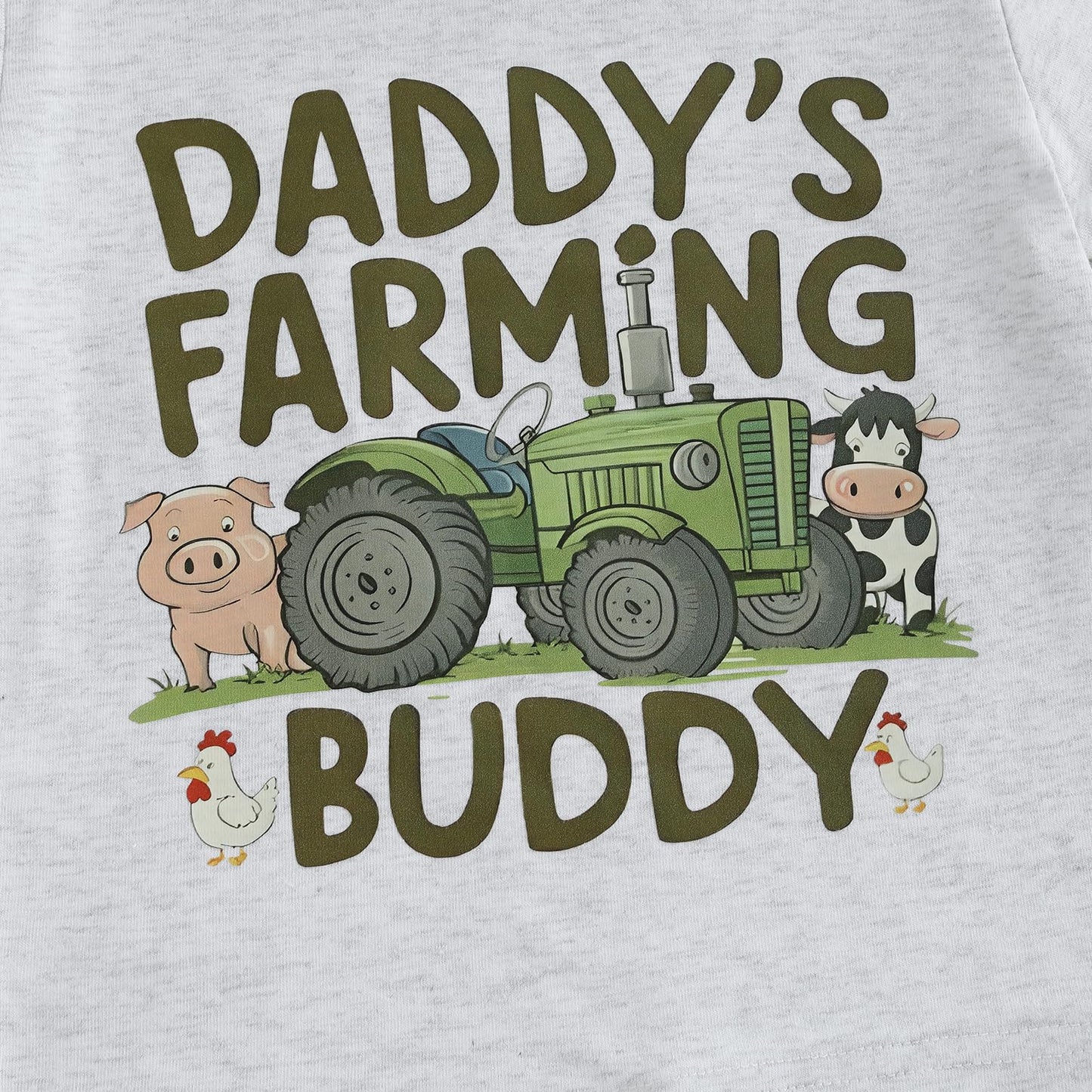 Pudcoco Toddler Baby Boys Girls Summer Clothes Farm Animal Outfit Short Sleeve T-shirt and Solid Color Shorts Set