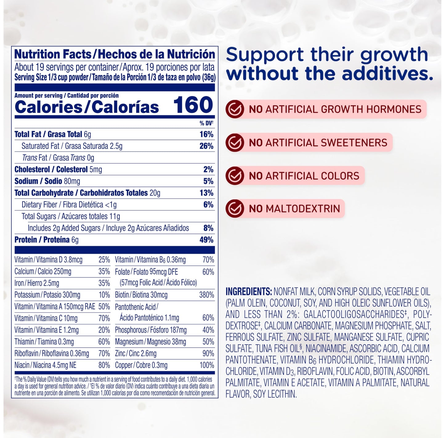 Enfagrow PREMIUM Toddler Nutritional Drink, Made with Real Milk, Brain-Building Omega-3 DHA, Nutrients and Prebiotics for Growth & Immune Support, Non-GMO, Toddler Milk Powder, 24 Oz Can