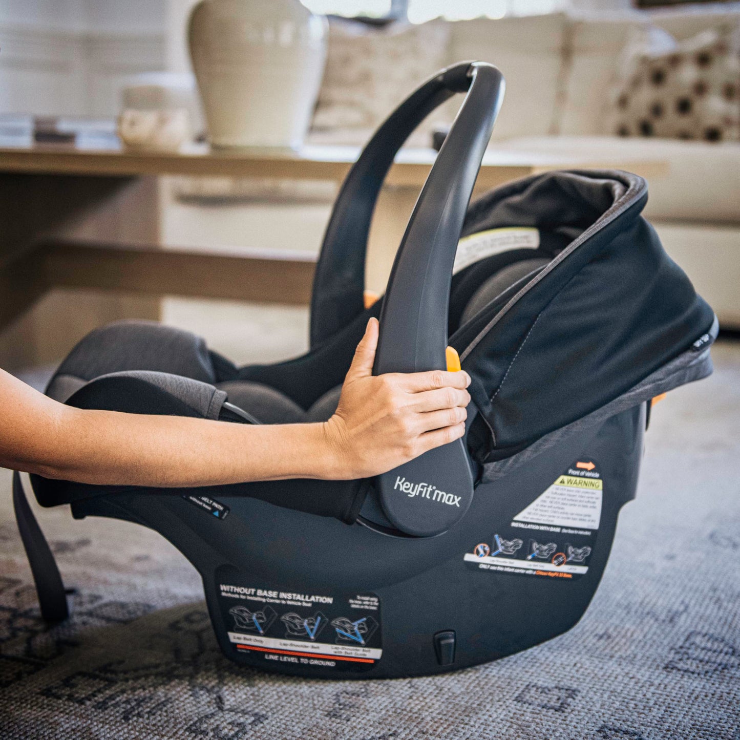 Chicco KeyFit® Max ClearTex® Infant Car Seat and Base, Rear-Facing Seat for Infants 4-30 lbs., Infant Head and Body Support, Compatible with Chicco Strollers, Baby Travel Gear | Lupine/Purple