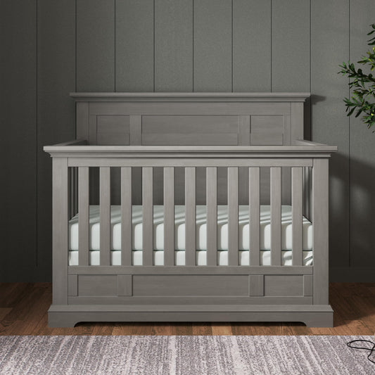 Child Craft Jordyn Full Panel 4-in-1 Convertible Crib, Baby Crib Converts to Day Bed, Toddler Bed and Full-Size Bed, 3 Adjustable Mattress Positions, Non-Toxic, Baby Safe Finish (Lunar Gray)