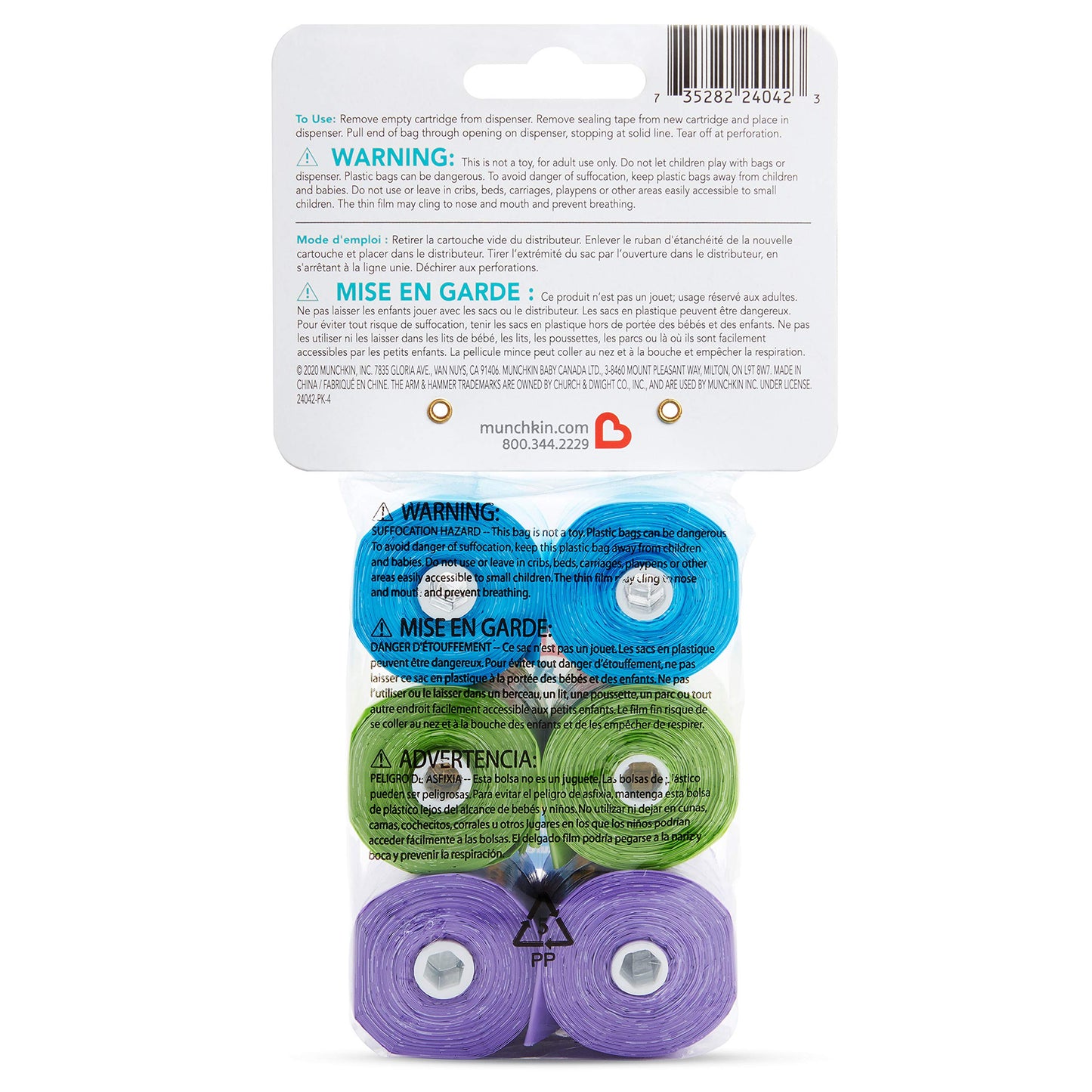 Munchkin® Arm and Hammer Diaper Bag Dispenser and 24 Diaper Disposal Bags