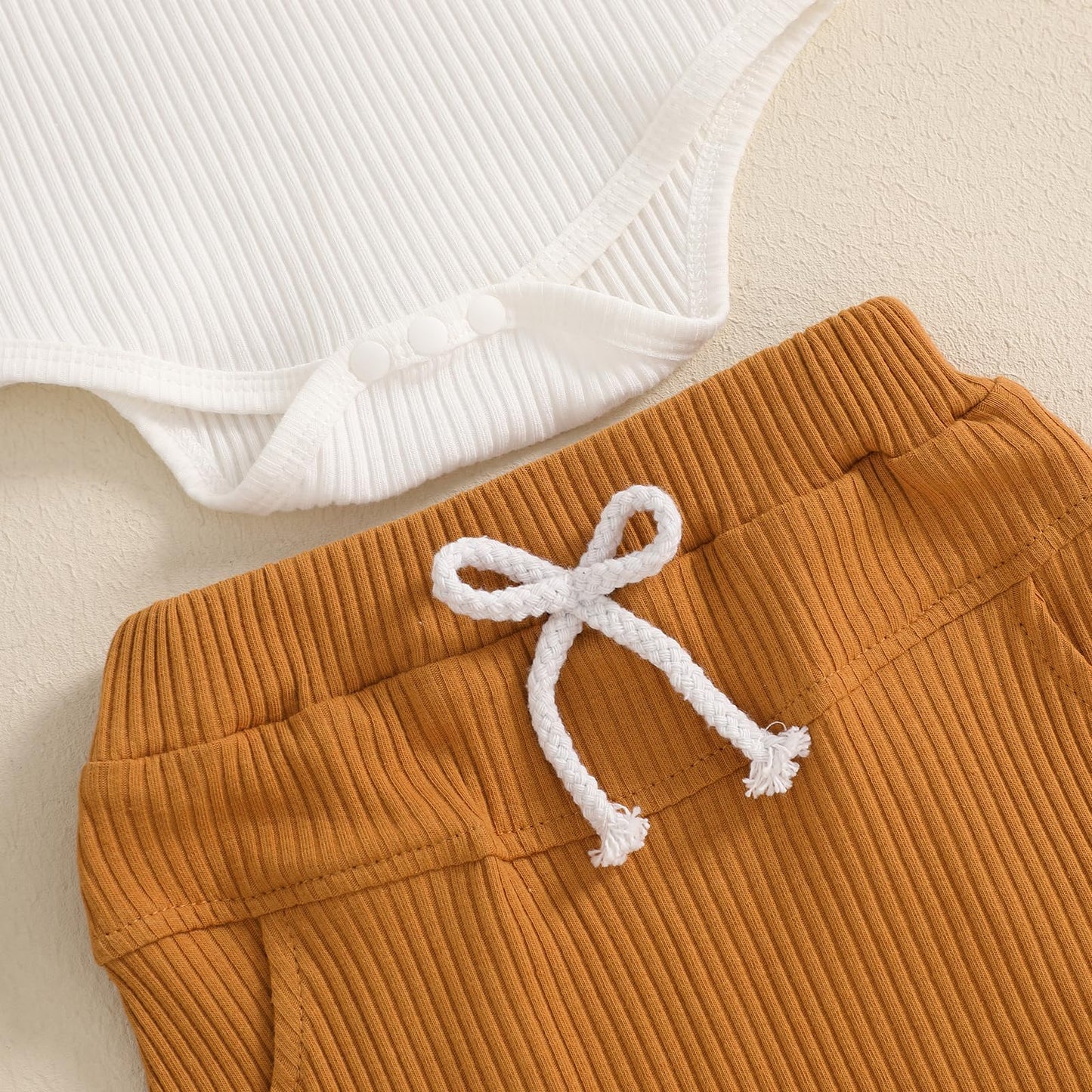 fhutpw Baby Boy Clothes Short Sleeve Romper & Shorts Sets Newborn 3 6 12 Months Summer Knitted Ribbed Splicing Color Outfits