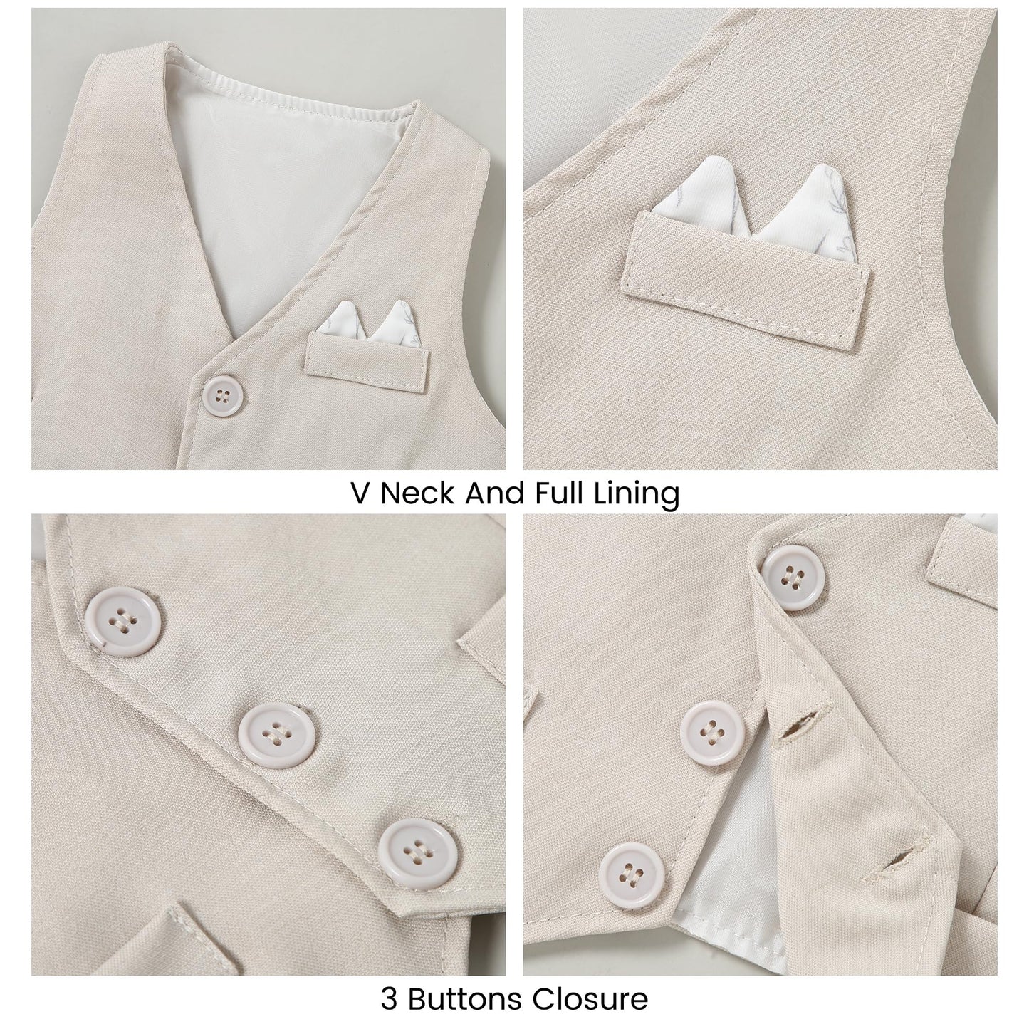YALLET Baby Boy Clothes Suit 0-24 Months Infant Gentleman Outfits Formal Dress Shirt+Bowtie+Vest+Pants Set Baby Wedding Suits