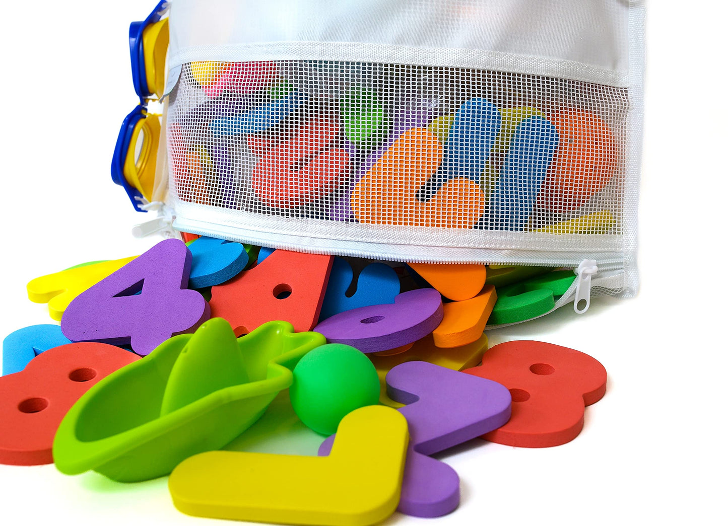 2 x Mesh Bath Toy Organizer + 8 Ultra Strong Hooks – The Perfect Bathtub Toy Holder & Bathroom or Shower Caddy – These Multi-use Net Bags Make Baby Bath Toy Storage Easy – For Kids & Toddlers