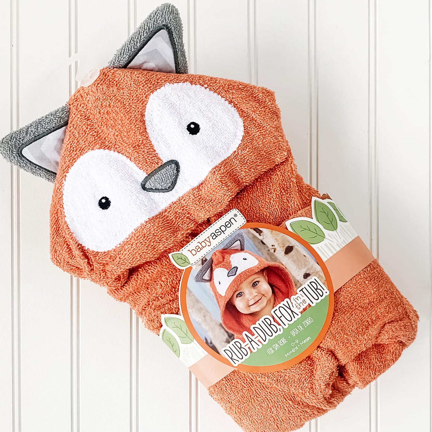 Baby Aspen "Utterly Adorable Cow Hooded Towel/Baby Robe, 0-9 Months