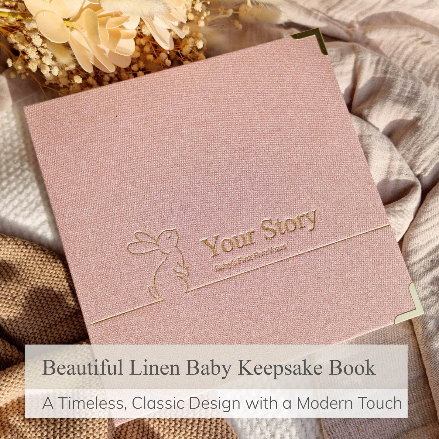 Baby Book Keepsake Boy or Girl Timeless Baby Memory Book First 5 Years for Baby Shower Gender Neutral Baby Scrapbook New Mom Gift Baby Journal from Birth to Age 5 Milestone Book Sage Green