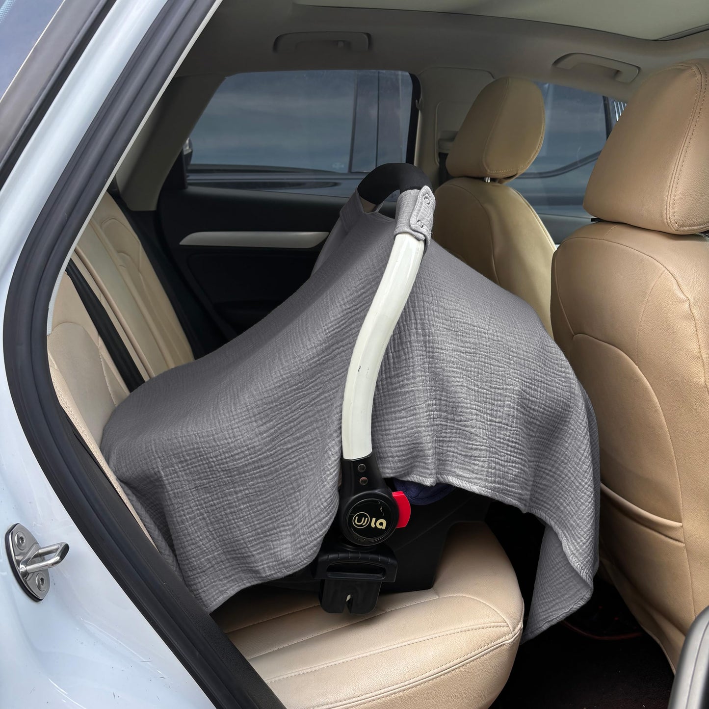 100% Muslin Cotton Car Seat Cover Baby, Carseat Canopy Cover, Universal Fit Stroller Covers for Boys and Girls (Summer Wheat)