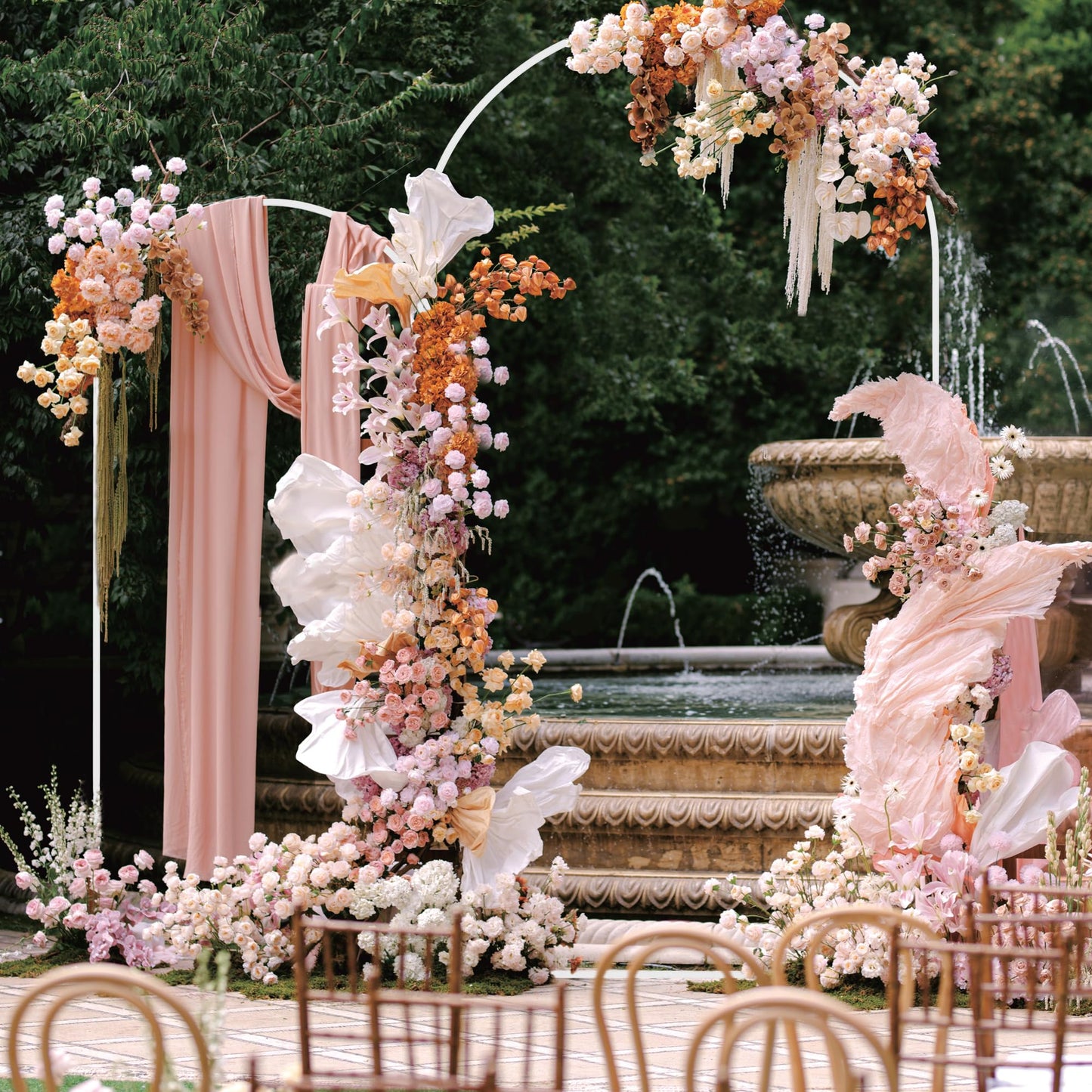 Wokceer Wedding Arch Backdrop Stand 7.2FT, 6.6FT White Metal Arch Stand Set of 2 for Birthday Party Wedding Ceremony Baby Shower Graduation Decoration