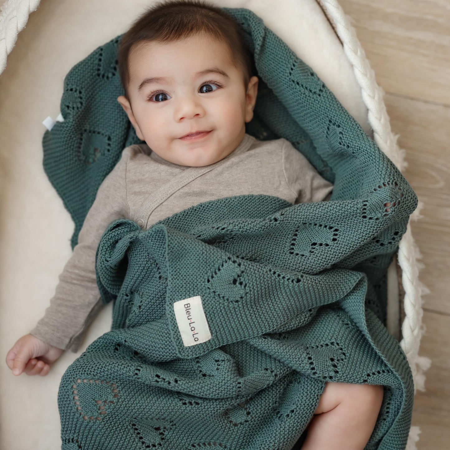 Swaddling Blanket for Girls - 100% Luxury Cotton Knit Heart Baby Blanket - Soft Warm Cozy Swaddle Receiving Stroller Crib Receiving Blanket for Newborns Infants & Toddlers (Pink, 0-2 Years)