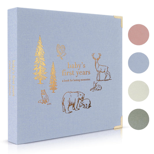 Keepsake Baby Memory Book for Boys and Girls – Timeless First 5 Year Baby Book – Neutral Journal Scrapbook or Photo Album - Record a Milestone for Every Event from Birth to Age 5