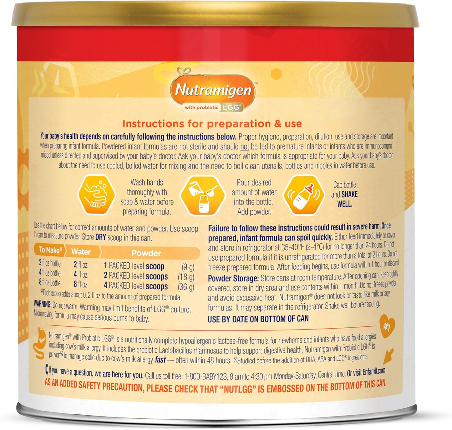 Enfamil Nutramigen Baby Formula, Hypoallergenic and Lactose Free Formula with Enflora LGG, Fast Relief from Severe Crying and Colic, Powder Can, 19.8 Oz (Pack of 1)