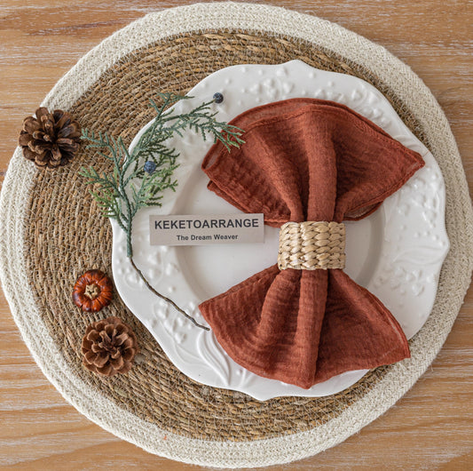 Cheesecloth Napkins 17x17 Inches Spring Cloth Handmade Washable Reusable for Mothers Day Lunch Dinner Wedding Baby Bridal Shower Party Rustic Boho Decorations Bulk Set of 6 Pink