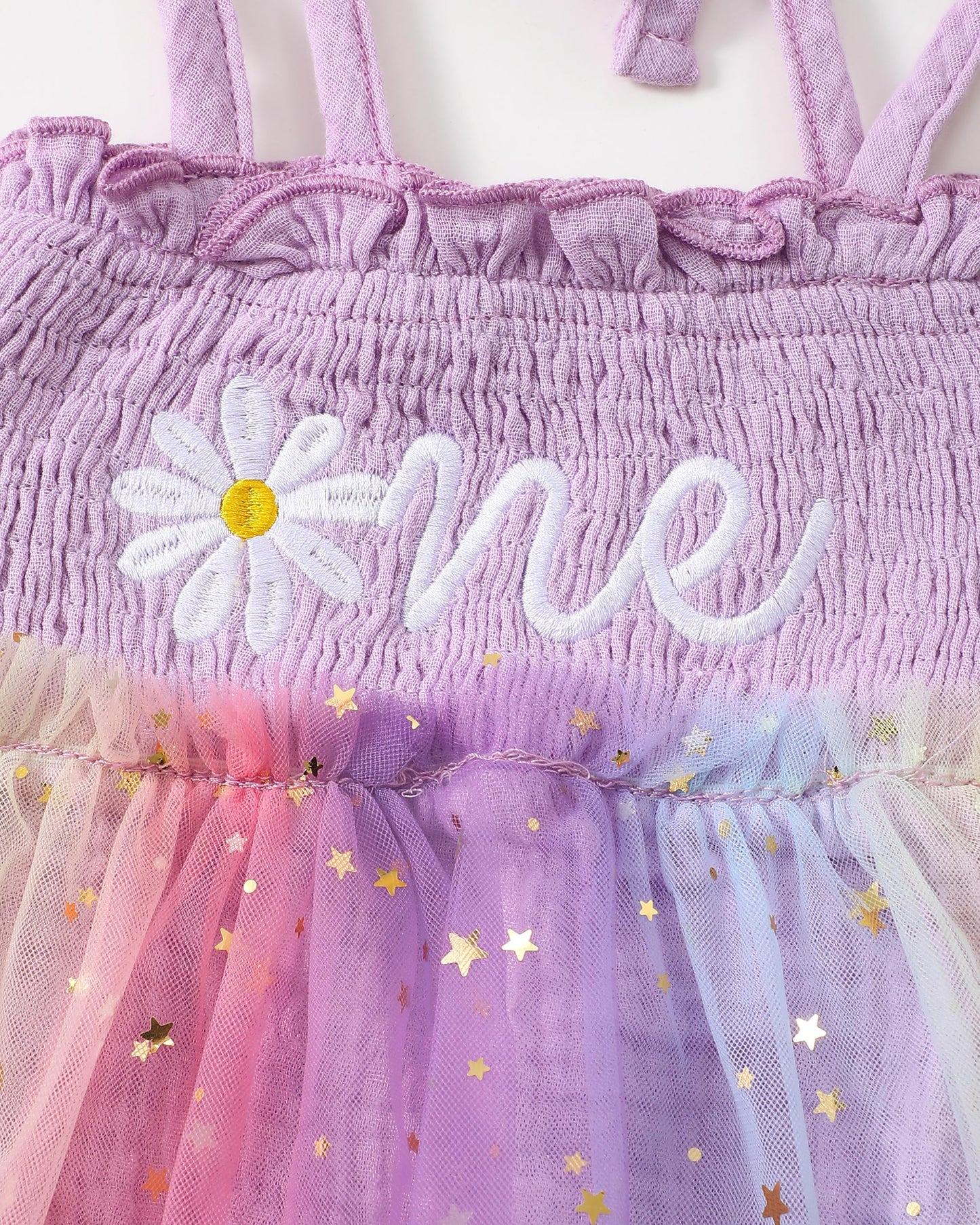 Renotemy Baby Girl Tulle Dress Sleeveless Romper Smocked Halter 1st Birthday Clothes Cake Smash Outfits with Flower Headband