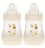 MAM Easy Start Anti-Colic Baby Bottles, Extra Slow Flow, Breastfeeding-Like Silicone Nipple Bottle, Reduces Colic, Gas, & Reflux, Easy-to-Clean, BPA-Free, Vented Baby Bottles for Newborns, 0-3 Months