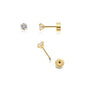 3mm Tiny CZ Screw on Flat Back Stud Earrings,Gold Plated Flat Back Cubic Zirconia Earrings for Helix Cartilage Tragus Earlobe Piercing Jewelry Gift for Women Men(3mm CZ, Gold)