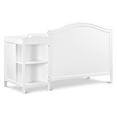DaVinci Charlie 4-in-1 Convertible Mini Crib and Changer Combo in White, Greenguard Gold Certified