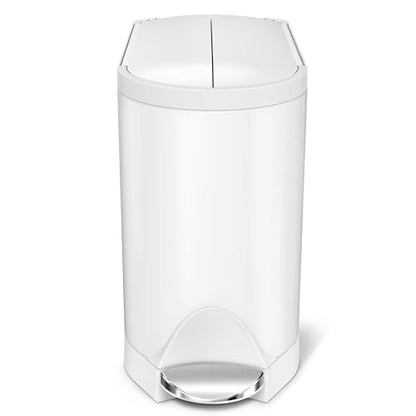 simplehuman Diaper Can with Odorsorb System (Odorsorb Pods and Odorsorb Liners), 18 Liter/ 4.8 Gallon, White Stainless Steel