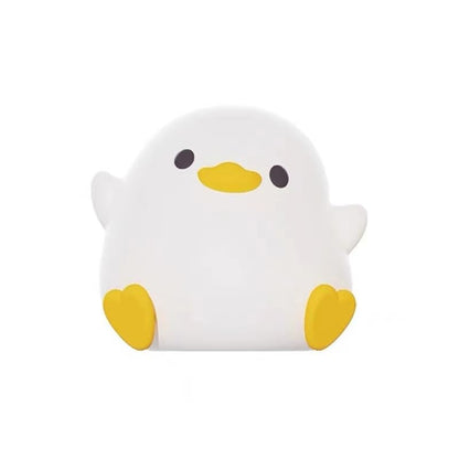 DuDu Duck Night Light, Cute Duck Lamp, Squishy Silicone Nightlight for Bedrooms with 30 Minutes Timer, Rechargeable Bedside Lamp with Touch Control for Bedrooms, Living Room