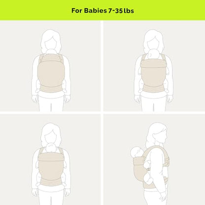 Baby Carrier for Newborns to Toddlers | Cozy Wrap with Lumbar Support | Soft Fabric, 7-35lbs Adjustable Fit | Brown Zebra Pattern