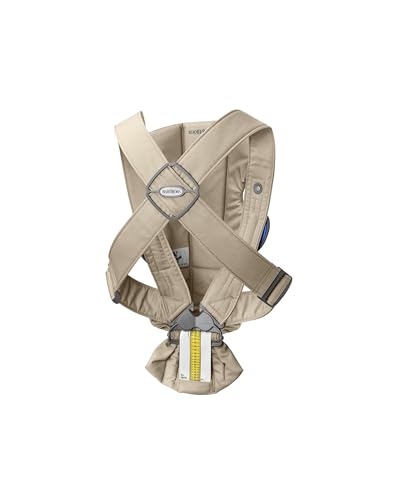 BabyBjörn Baby Carrier Mini, 3D Jersey, Light Beige | Newborn Carrier (7-25 lbs), Ergonomic, Easy-to-Use