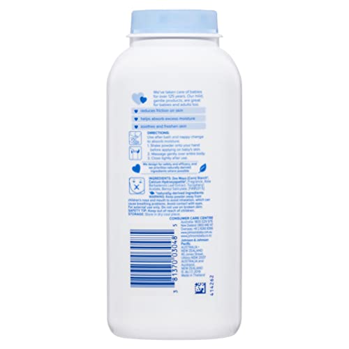 Johnson's Baby Powder for Delicate Skin, Hypoallergenic and Free of Parabens, Phthalates, and Dyes for Baby Skin Care, 1.5 oz (Pack of 2)