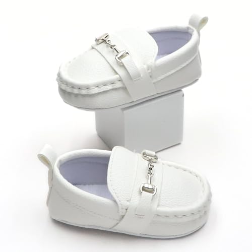 First Walking Shoes for Baby Boys Delightful Solid Color Slip-On Loafers, Lightweight, Non-Slip Flat