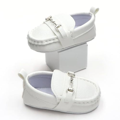 First Walking Shoes for Baby Boys Delightful Solid Color Slip-On Loafers, Lightweight, Non-Slip Flat