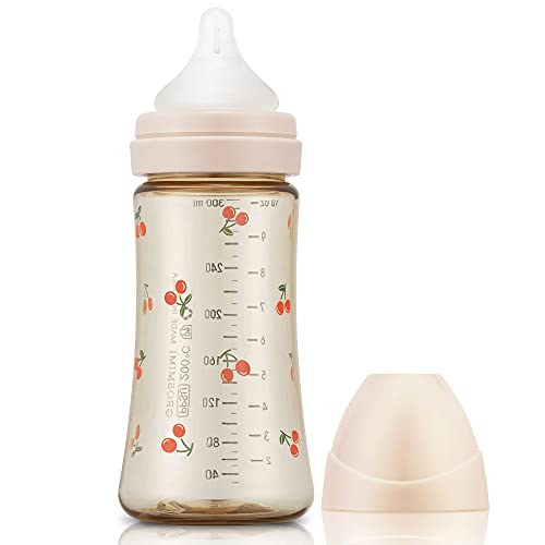 Grosmimi PPSU Baby Bottle, BPA Free (10oz Bear_Pure Gold)