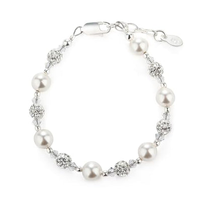 Cherished Moments Children's 14K Gold-plated or Sterling Silver Bracelet with Stardust Beads and Austrian Crystals for Babies, Infants, Toddlers, and Girls Jewelry Gifts