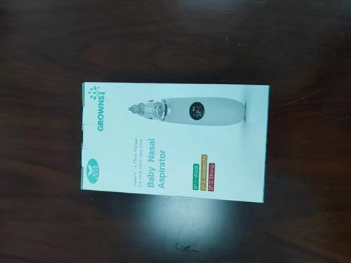 GROWNSY Nasal Aspirator for Baby | Baby Nose Sucker | Electric Nose Suction for Toddler, Ergonomic Booger Sucker with 3 Silicone Tips, Music & Light Soothing Function(White)