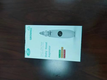 GROWNSY Nasal Aspirator for Baby | Baby Nose Sucker | Electric Nose Suction for Toddler, Ergonomic Booger Sucker with 3 Silicone Tips, Music & Light Soothing Function(White)