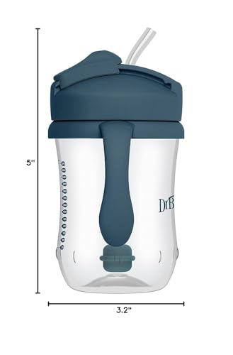Dr. Brown's Milestones, Baby's First Straw Cup Sippy Cup with Straw, 6m+, 9oz/270ml, Coral, BPA Free
