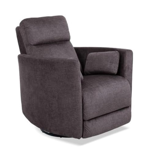 Pemberly Row Contemporary Fabric Swivel Glider Recliner in Ivory