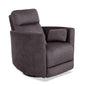 Pemberly Row Contemporary Fabric Swivel Glider Recliner in Ivory