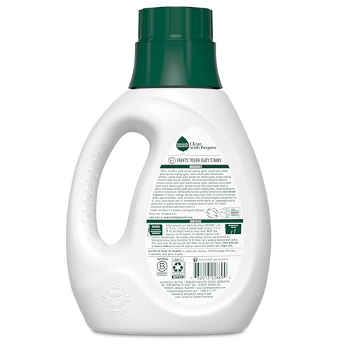 Seventh Generation Concentrated Baby Laundry Detergent, Fresh Scent, 40 Fl Oz, Pack of 2