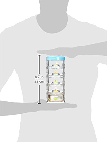 Innobaby Packin' Smart Stackable and Portable Storage System for Formula, Baby Snacks and More. 5 Stackable Cups in Lime Sorbet. BPA Free.