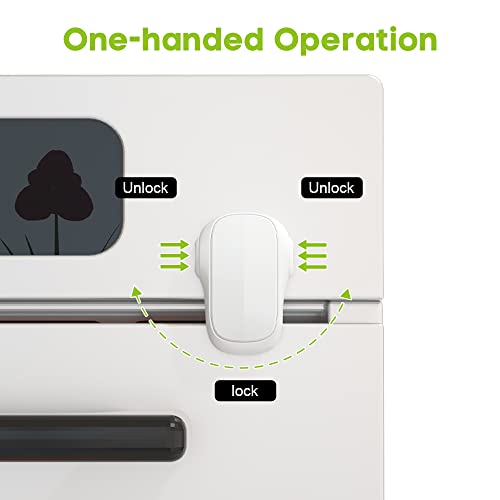 SAFELON 1 Pcs Baby Safety Oven Door Lock, Double Button Oven Lock for Kitchen Safety (Black)
