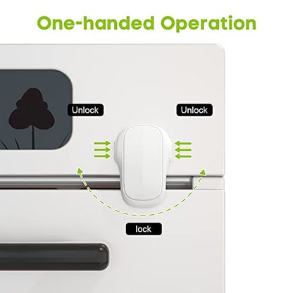 SAFELON 1 Pcs Baby Safety Oven Door Lock, Double Button Oven Lock for Kitchen Safety (Black)