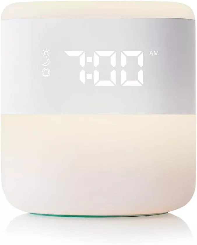 Frida Baby 3-in-1 Alarm Clock + Sound Machine + Nightlight | Wake Up Light Sunrise Alarm Clock, White Noise Soother, Sleep Trainer, Nursery + Toddler + Kids Bedroom (Bluetooth)