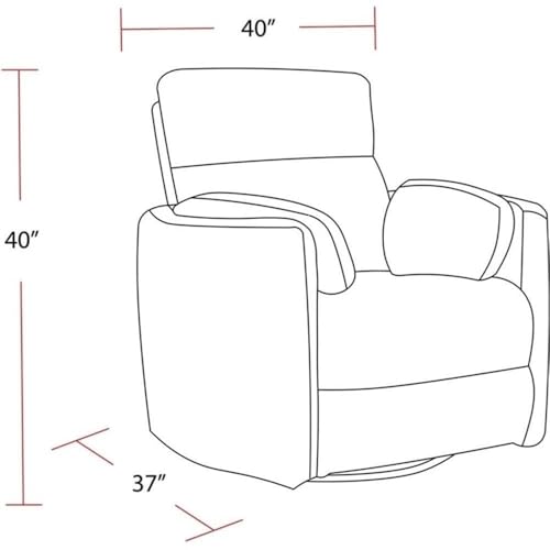 Pemberly Row Contemporary Fabric Swivel Glider Recliner in Ivory
