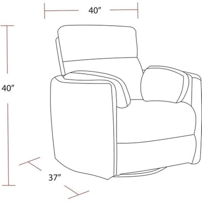 Pemberly Row Contemporary Fabric Swivel Glider Recliner in Ivory