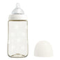 All in One Anti-Colic Baby Bottle, BPA Free, Wide-Neck, Non-Tip, Stable Base, Easy to Clean, Natural Baby Bottle 280ml, 9.47oz, Nipple M Level (3~6M) (White)
