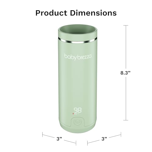Baby Brezza Superfast Portable Baby Bottle Warmer – 67% Faster - Travel Breastmilk Warmer and Formula Warmer - Safe, Even Heating - Up to 9oz - No Adapters, Black