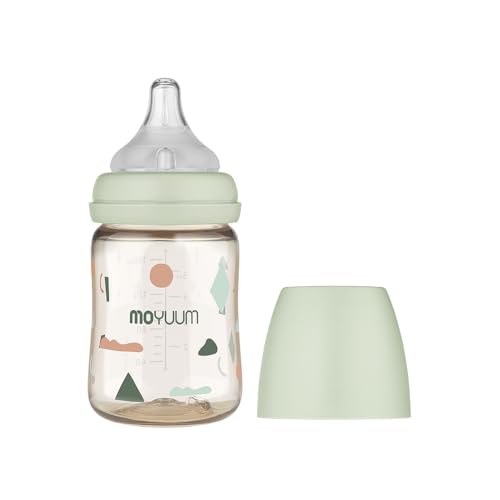 PPSU All-in-One Baby Bottle - Anti-Colic, Wide-Neck, Stable Base, Easy to Clean, Natural, Cloud Edition, 170ml, 6oz, Stage 1 (Slow Flow)