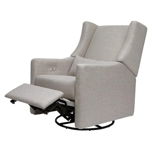 Babyletto Kiwi Electric Power Glider Recliner Nursery Chair w/ USB Ports - Water & Stain Resistant Glider Rocking Chair for Nursery - GREENGUARD Gold Certified Swivel Rocker Recliner Chair - Cream