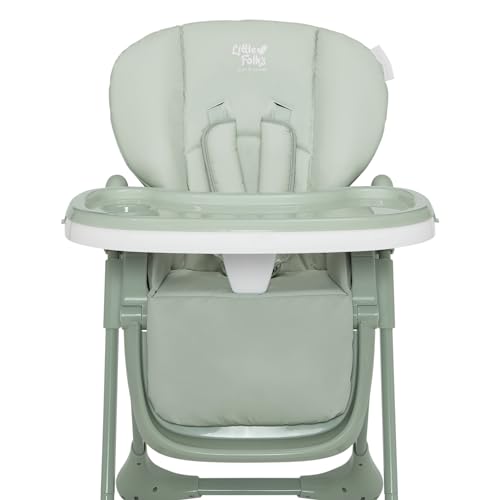 Delta Children Little Folks 2-in-1 SlimFold High Chair for Babies and Toddlers, Sage Green