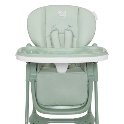 Delta Children Little Folks 2-in-1 SlimFold High Chair for Babies and Toddlers, Sage Green