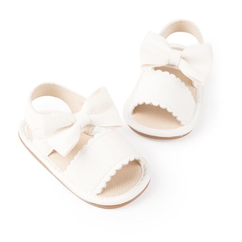 HsdsBebe Baby Girls Sandals Bohemia Flower Bow Soft Sole Toddler First Walkers Beach Summer Shoes