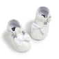 Meckior Infant Baby Girls Soft Sole Bowknot Princess Wedding Dress Mary Jane Flats Prewalker Newborn Light Baby Sneaker Shoes